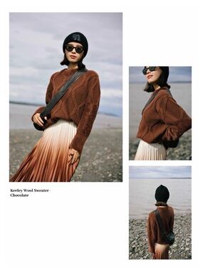 Petite Studio NYC Keeley Wool Sweater - chocolate